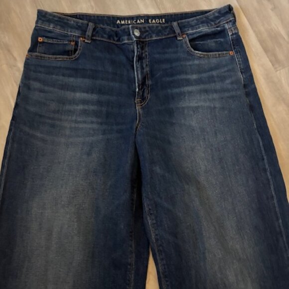 American Eagle Dreamy Drape Low-Rise Baggy Wide Leg Jean Size 16L - Picture 4 of 9